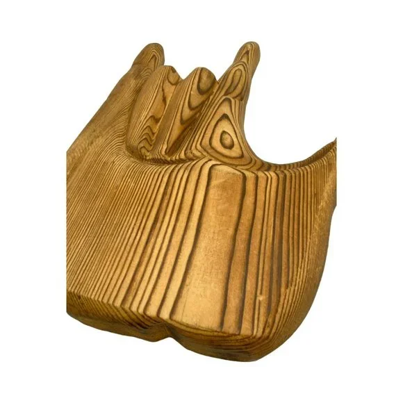 Carved Natural Wood ASL "I Love You" Sign Handmade (?) Hangable or Tabletop Art - Picture 11 of 12